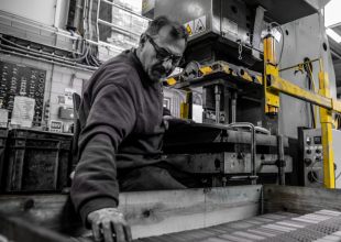 SILICON employee producing refractory anchors at our production facility